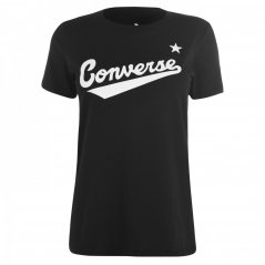 Converse Nova Logo T Shirt Ladies Black
