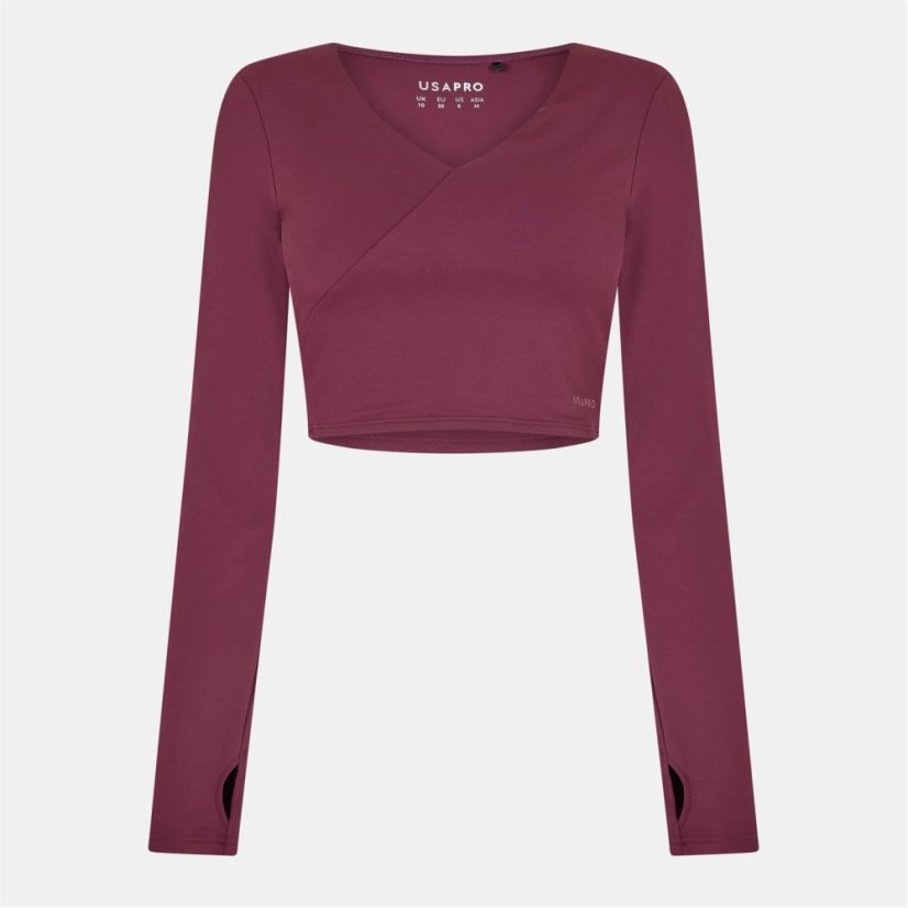 USA Pro Wrap Front Top Womens Dark Cherry