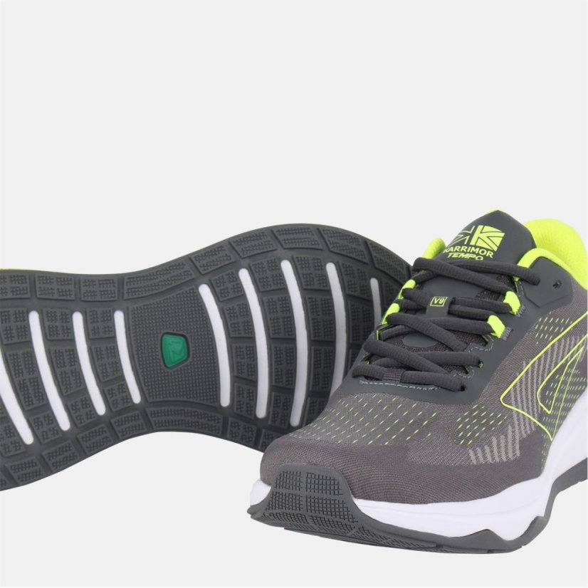 Karrimor Tempo Running Trainers Mens Grey/Lime