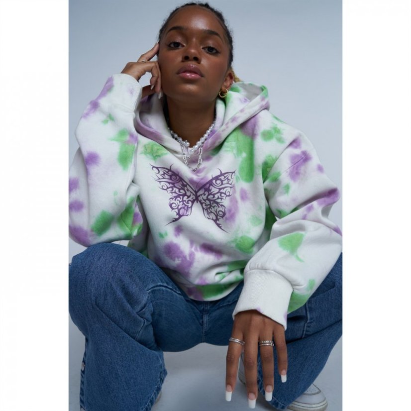 Daisy Street Tie Dye Hoodie Purple