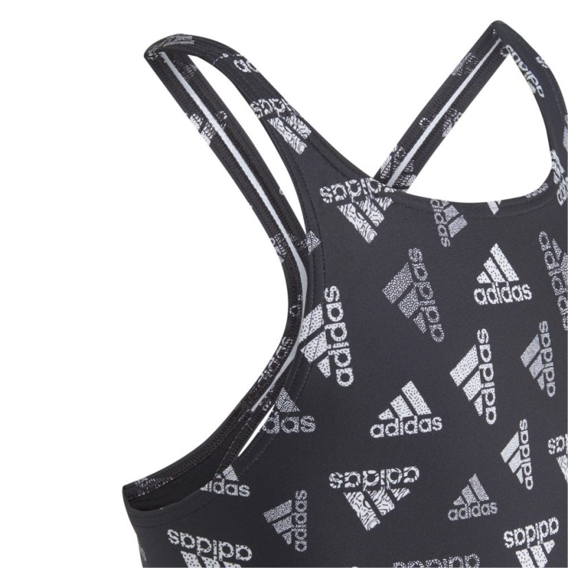 adidas Kids' Logo One Piece Swimsuit Black