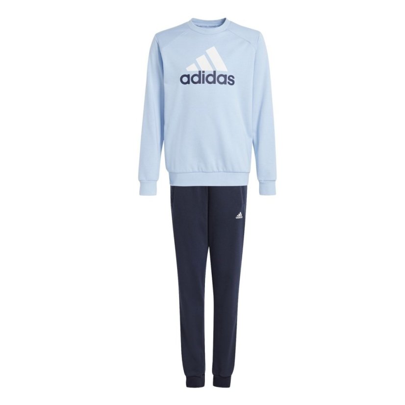 adidas Essentials Big Logo French Terry Joggers Set Juniors Clear Sky/White