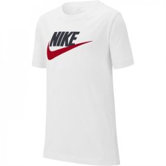Nike Sportswear T-Shirt Junior White/Blk/Red