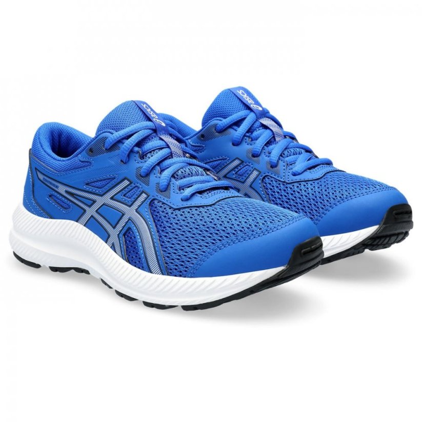 Asics Contend 8 GS Jnr Running Shoes I Blue/P Silver