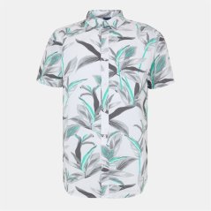 Bench Men's Kaizn Short-Sleeve Patterned Shirt White Floral