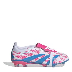 adidas Predator Elite Fold-Over Tongue Childrens Firm Ground Football Boots White/Pink