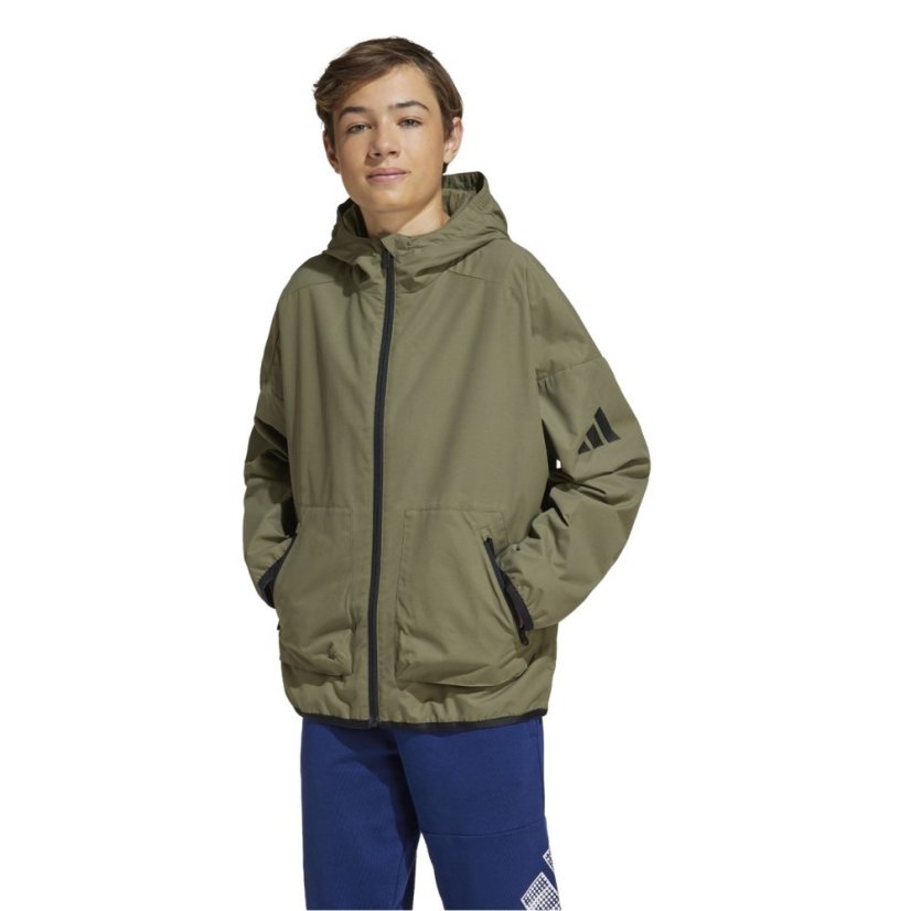 adidas Unisex Kids' Utility Softshell Jacket Olive/Black