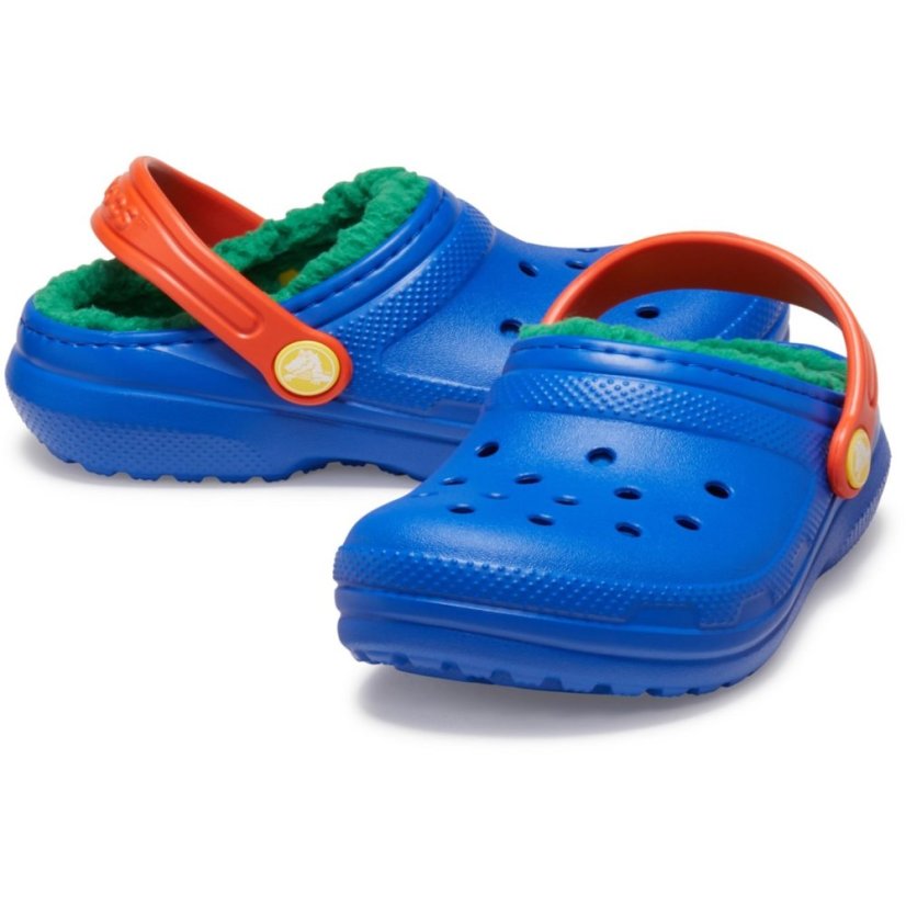 Crocs Kids' Classic Lined Clogs Blue Bolt/Multi