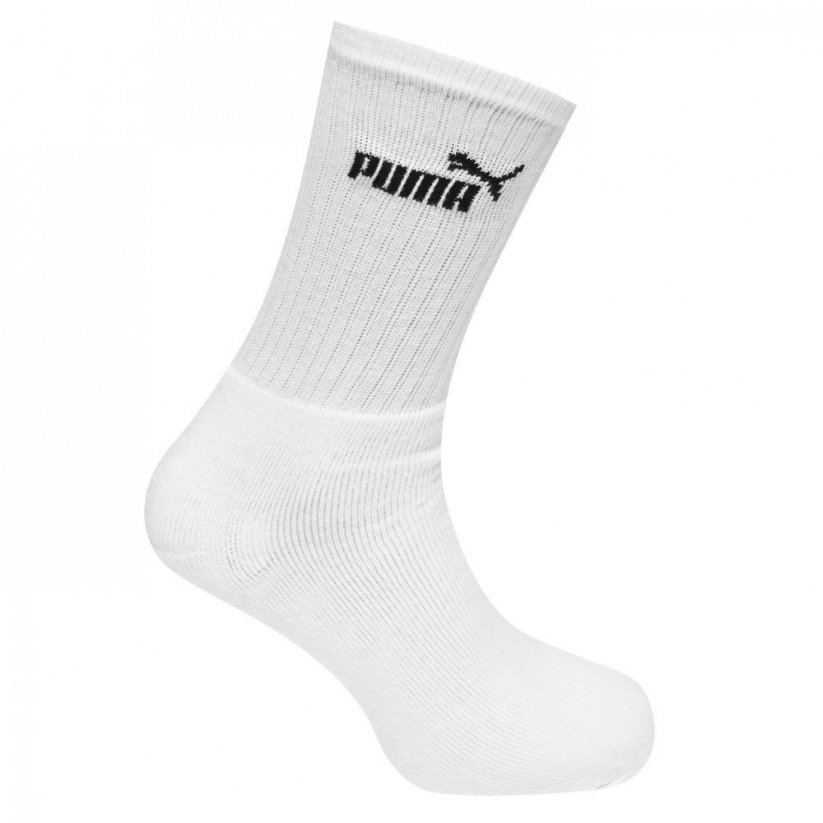 Puma 3 Pack Crew Socks Mens White