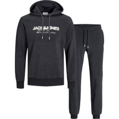 Jack and Jones Alvis Hoodie and Jogger Set Black