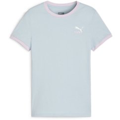 Puma Classics Match Point Logo Tee G T-Shirt Girls Blue-Turquoi