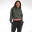 Light and Shade Cropped Hooded Top Ladies Green