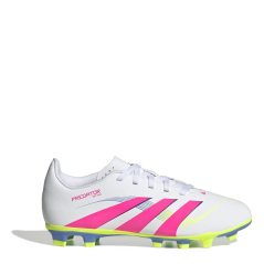 adidas Predator 4 Juniors Firm Ground Football Boots White/Pink