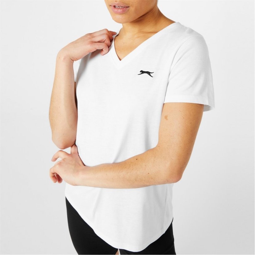 Slazenger V Neck T Shirt Ladies White