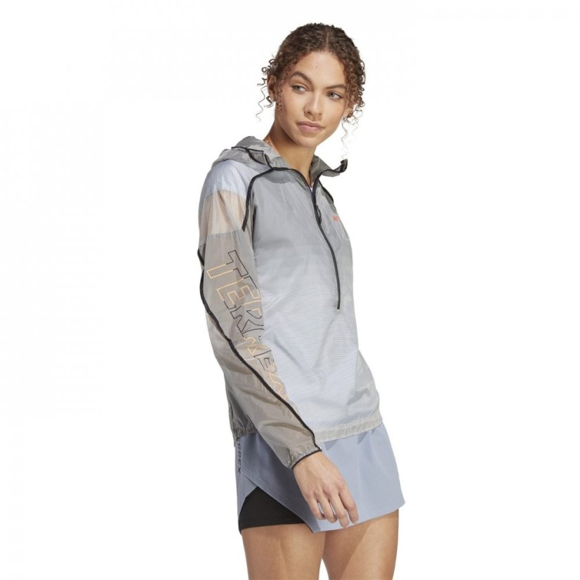 adidas Women's Terrex Agravic Windweave Pro Trail Water Resistant Windproof Long Sleeve Performance Running Jacket Non-Dyed