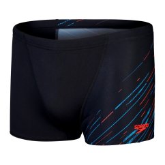 Speedo Men's Hyperboom V Cut Swim Shorts Blk/Blue/Red