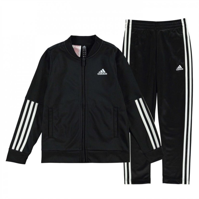 adidas 3-Stripes Zip Tracksuit Black/White