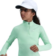 Nike Older Girls DRI-FIT Long Sleeve Half Zip Mint Foam/White