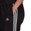 adidas 3 Stripe Fleece Joggers Womens Black/White