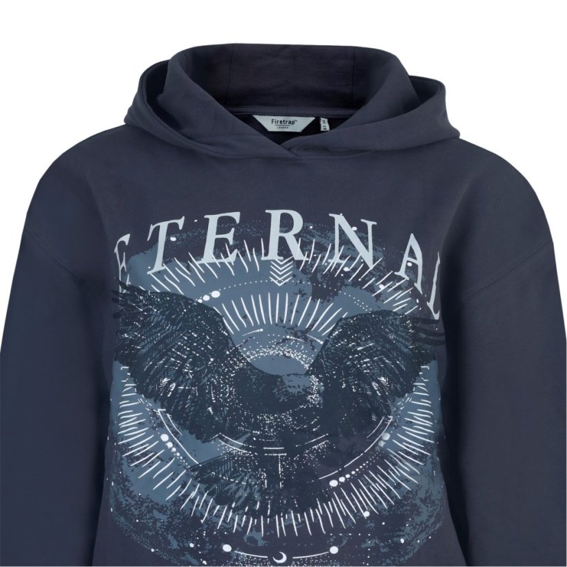 Firetrap Women's Graphic Hoodie Charcoal