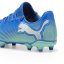 Puma Future 7 Play Junior Firm Ground Football Boots Blue/Wht/Green