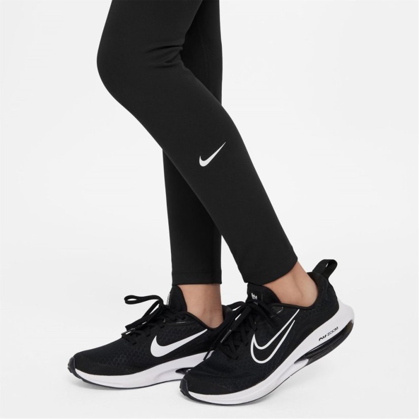 Nike Dri-FIT One Big Kids' (Girls') Leggings Black/White