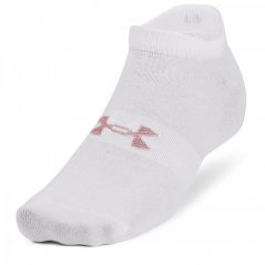 Under Armour Armour Essential No Show Low Socks Adults White/Pink