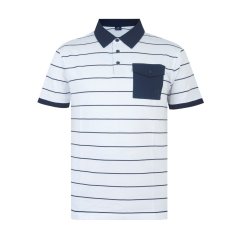 Giorgio Men's Stripe Short-Sleeve Polo Shirt White/Navy