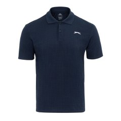 Slazenger Check Golf Polo Mens Navy