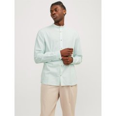 Jack and Jones Long-Sleeve Buttoned Linen Shirt Soothing Sea