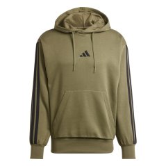 adidas Essentials Fleece 3-Stripes pánska mikina Olive Strata