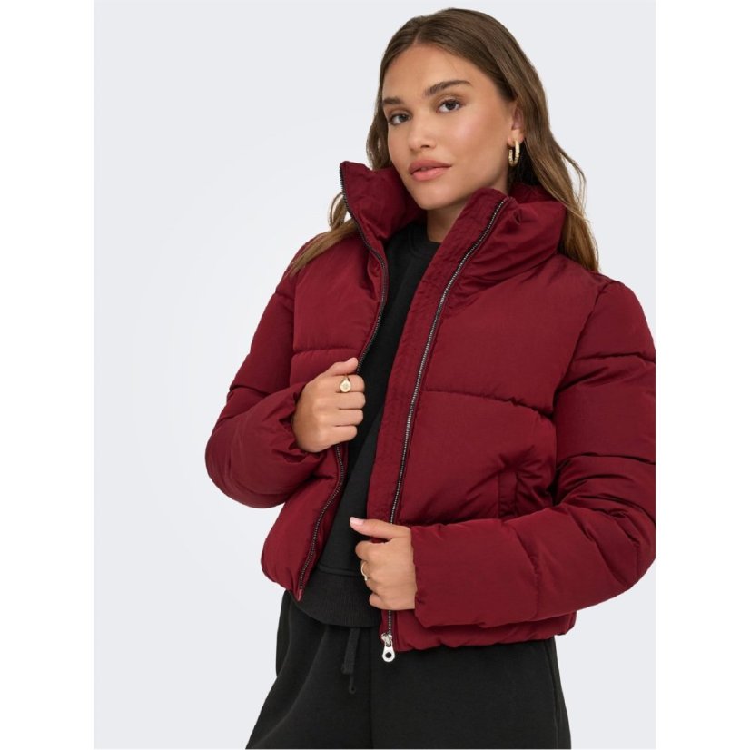 Only Dolly Short Puffer Jacket wine