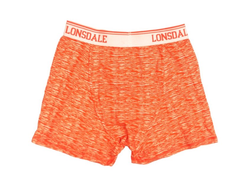 Lonsdale 2 Pack Boxers Mens Charcoal/Orange