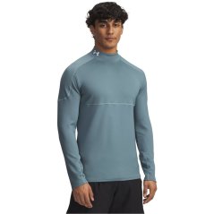 Under Armour Men's Cold Weather Grid Long Sleeve Mock Baselayer Top Blue