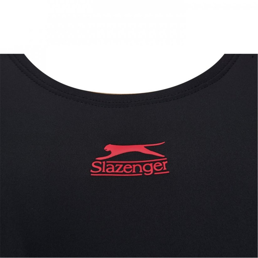 Slazenger Splice Boyleg Swimsuit Womens Black/Orange