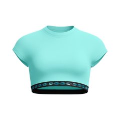 Speedo Solid Logo Elastic Crop Top Arctic Glass