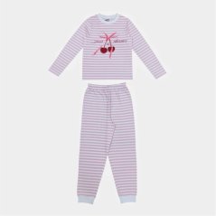 Star Kids' Cotton Long Sleeve Pyjama Set Cherry Stripe