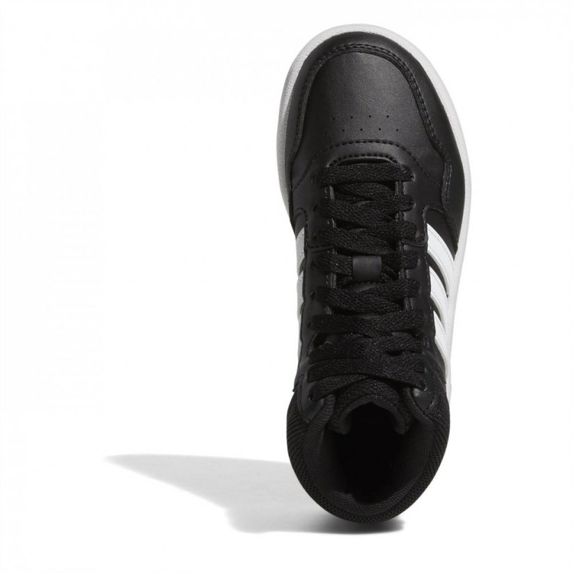 adidas Hoops Mid- High Tops Junior Boys Black/White
