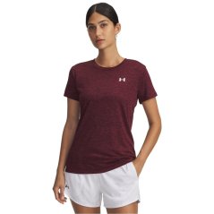 Under Armour Tech Twist Short Sleeve Womens Dark Maroon