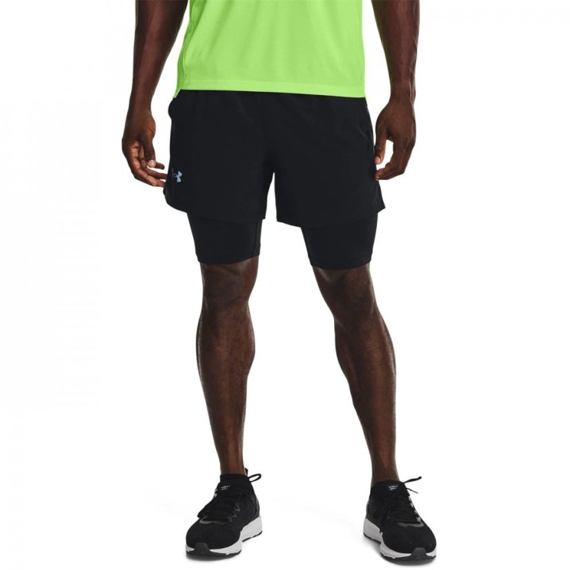 Under Armour UA Launch Mens 2-in-1 5in Shorts Black