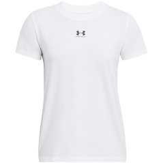 Under Armour Rival Core Short Sleeve Womens White