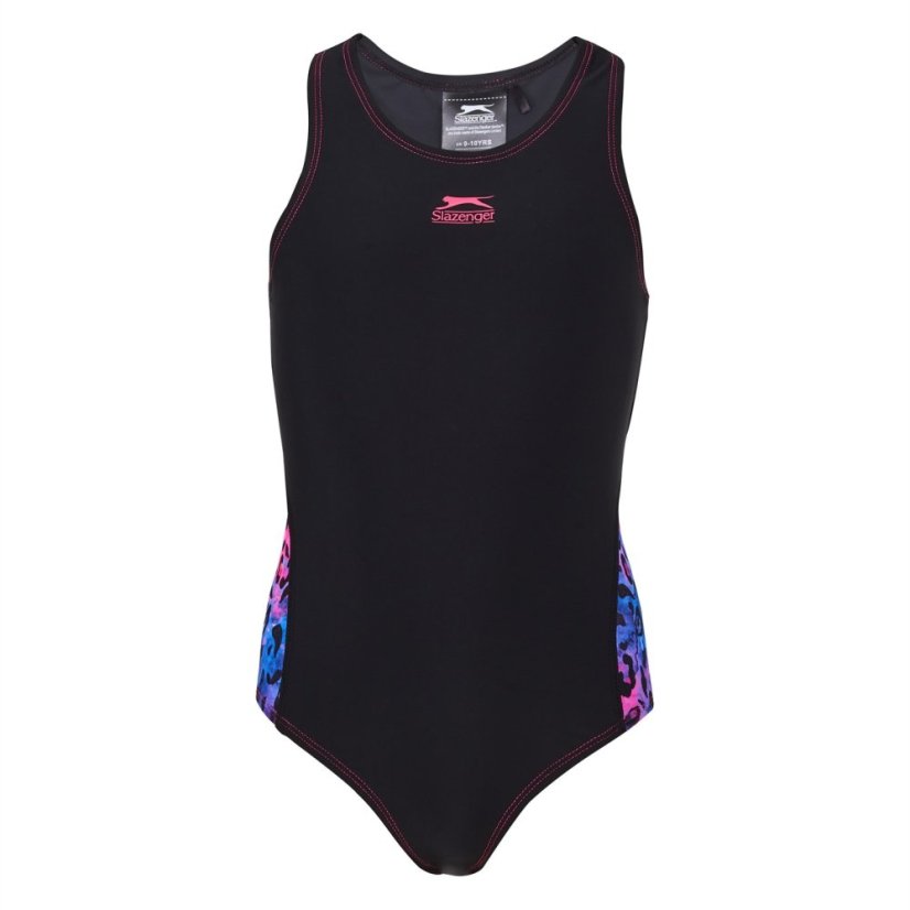 Slazenger Splice Racerback Swimsuit Junior Girls Black