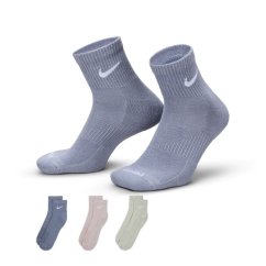 Nike Everyday Plus Cushioned Training Ankle Socks (3 Pairs) Blue/White