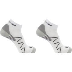 Salomon Hornet Quarter 2 Pack Running Socks Womens White/Grey