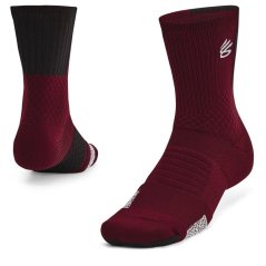 Under Armour Curry ArmourDry Playmaker Mid-Crew Socks Adults Red