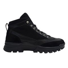 Firetrap Men's Jason Leather Lace Up Hiker Rugged Boots Black
