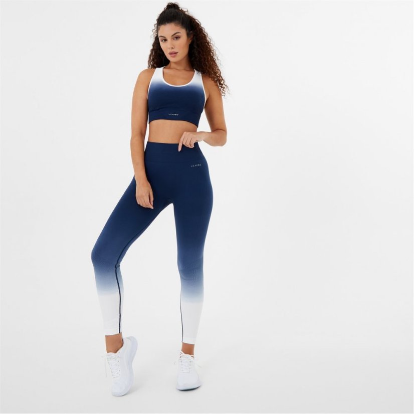 USA Pro Seamless Ombre Sports Bra Navy/White