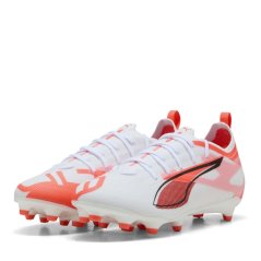 Puma Ultra Pro Junior Firm Ground Football Boots White/Red