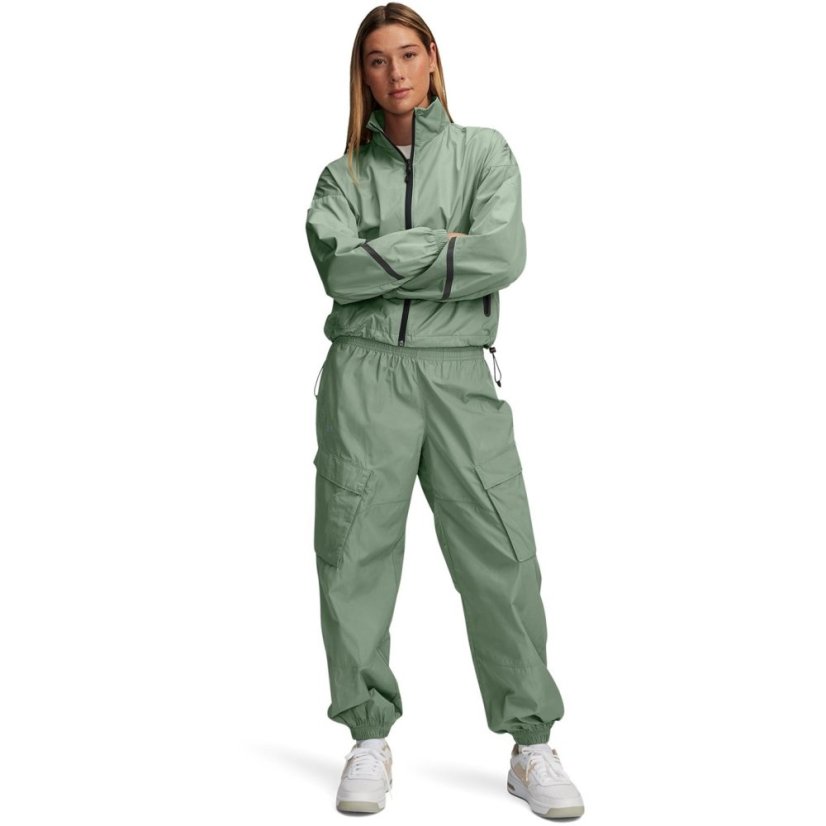 Under Armour Women's Woven Sheen Performance Training Jacket Green