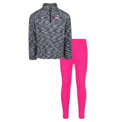 Under Armour Kids' Quarter-Zip Poly Tracksuit Grey/Pink